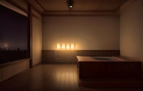深夜卧室内床头灯柔光下手机屏幕显示免费福利电影播放界面，暗色调氛围安静私密
